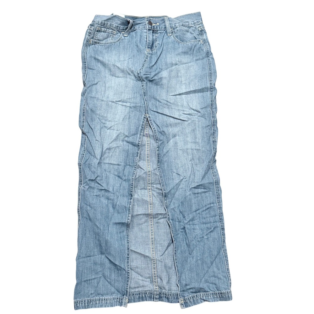 Old Navy Womens Denim Jean Slim Maxi Skirt Blue Size 0 XS Front Slit NWT NEW